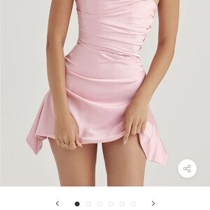Elegant Pink Satin Dress